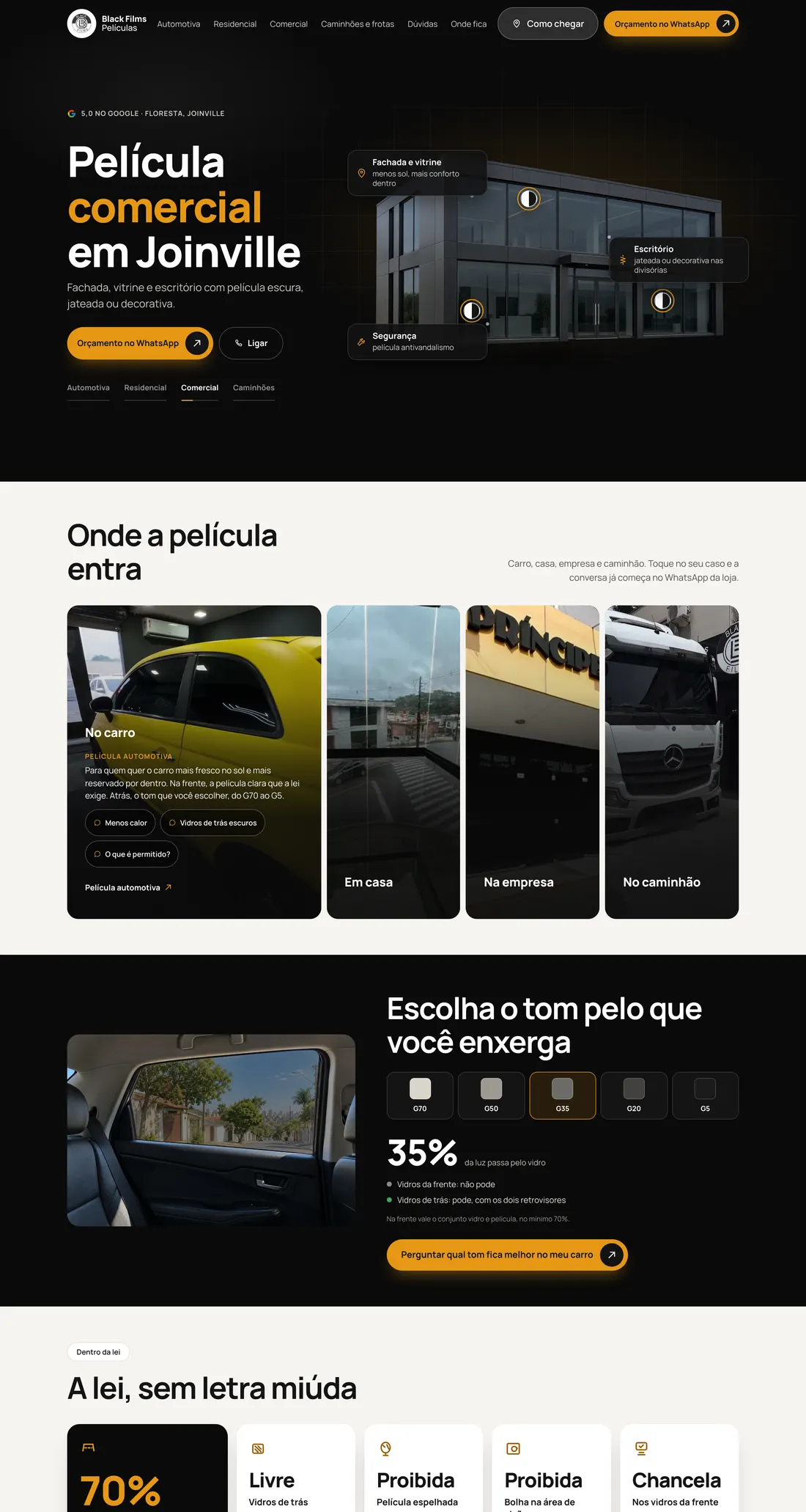 Site da Black Films rolando no computador