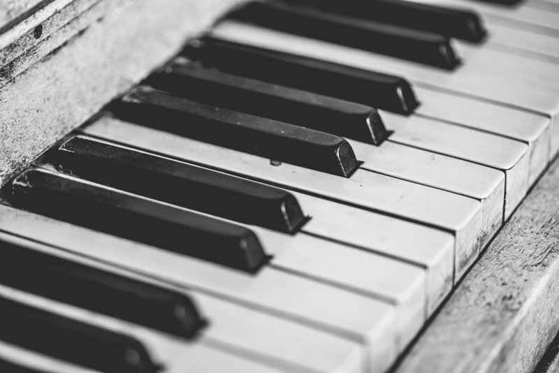 Detalhe de teclas de piano